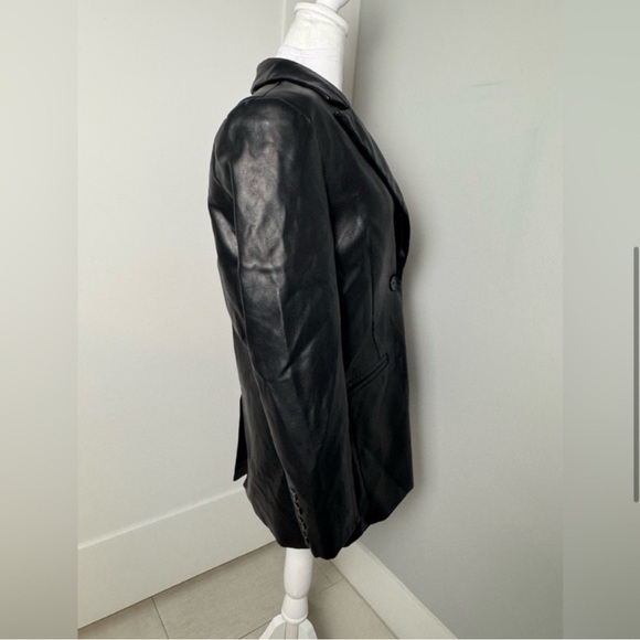 Rebecca Minkoff Black Lambskin Leather Blazer/Size Small - Picture 5 of 10